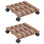 Pflanzenständer auf Rädern 2 Stück WPC braun 30x30x7,5 cm von vidaXL, Topfständer - Ref: Foro24-149035, Preis: 39,14 €, Rabat...