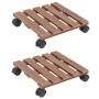 Pflanzenständer auf Rädern 2 Stück WPC braun 30x30x7,5 cm von vidaXL, Topfständer - Ref: Foro24-149035, Preis: 39,48 €, Rabat...