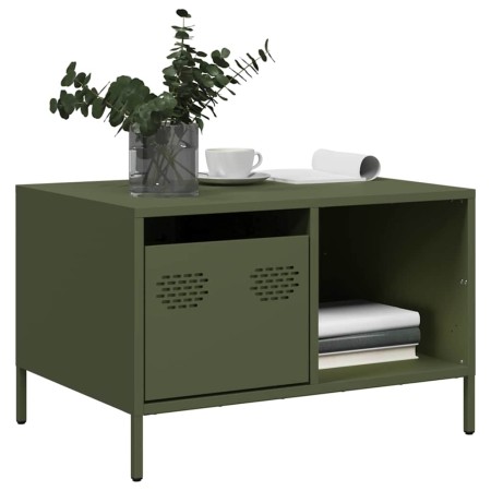 Mesa de centro acero laminado frío verde oliva 68,5x50x43,5cm by , Coffee table - Ref: Foro24-851284, Price: 98,19 €, Discoun...