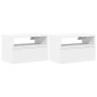 Mesitas de noche de pared 2 unidades blanca 45x26x28,5 cm de , Mesitas de noche - Ref: Foro24-858597, Precio: 71,08 €, Descue...