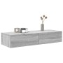 Estante de pared con cajones madera contrachapada sonoma gris de , Estantes y estanterías - Ref: Foro24-859991, Precio: 67,29...