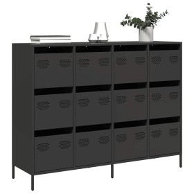 Aparador de acero laminado en frío negro 135x39x103,5 cm von , Sideboards - Ref: Foro24-3307173, Preis: 291,43 €, Rabatt: %