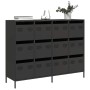 Aparador de acero laminado en frío negro 135x39x103,5 cm by , Sideboards - Ref: Foro24-3307173, Price: 291,43 €, Discount: %