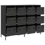 Aparador de acero laminado en frío negro 135x39x103,5 cm by , Sideboards - Ref: Foro24-3307173, Price: 291,43 €, Discount: %