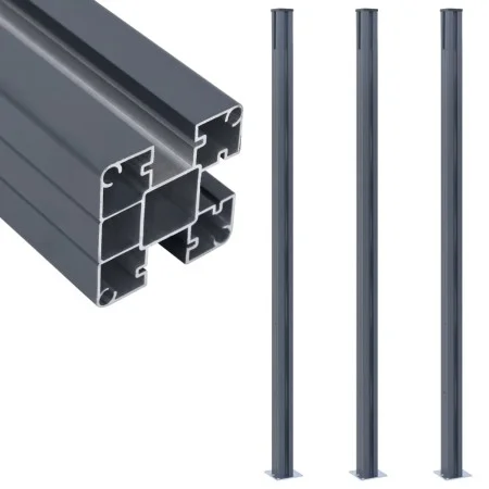 Fence posts 3 units dark gray aluminum 185 cm by vidaXL, fence posts - Ref: Foro24-148987, Price: 224,90 €, Discount: %