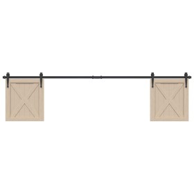 Kit de puerta corredera de armario acero carbono 213 cm von , DIY-Zubehör - Ref: Foro24-4009687, Preis: 39,37 €, Rabatt: %