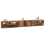 Mueble TV luces LED madera ingeniería envejecida 300x35x40 cm by , TV Furniture - Ref: Foro24-3329169, Price: 273,84 €, Disco...
