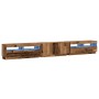 Mueble TV luces LED madera ingeniería envejecida 300x35x40 cm by , TV Furniture - Ref: Foro24-3329169, Price: 273,84 €, Disco...