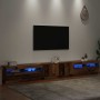 Mueble TV luces LED madera ingeniería envejecida 300x35x40 cm by , TV Furniture - Ref: Foro24-3329169, Price: 273,84 €, Disco...