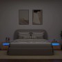 Mesitas de noche luces LEDs 2 uds roble artesanal 60x35x40 cm de , Mesitas de noche - Ref: Foro24-3329162, Precio: 82,98 €, D...