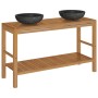 Solid teak wood vanity unit with black marble sinks by vidaXL, bathroom vanities - Ref: Foro24-3058168, Price: 459,06 €, Disc...