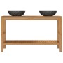 Solid teak wood vanity unit with black marble sinks by vidaXL, bathroom vanities - Ref: Foro24-3058168, Price: 459,06 €, Disc...