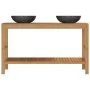 Solid teak wood vanity unit with black marble sinks by vidaXL, bathroom vanities - Ref: Foro24-3058168, Price: 426,07 €, Disc...
