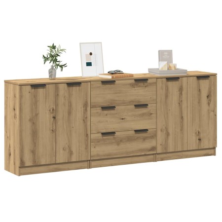 Aparadores 3 uds madera ingeniería roble artisian 60x30x70 cm by , Sideboards - Ref: Foro24-3329226, Price: 229,96 €, Discoun...