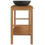 Solid teak wood vanity unit with black marble sinks by vidaXL, bathroom vanities - Ref: Foro24-3058168, Price: 459,06 €, Disc...