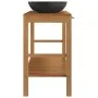 Solid teak wood vanity unit with black marble sinks by vidaXL, bathroom vanities - Ref: Foro24-3058168, Price: 426,07 €, Disc...