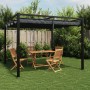 Cenador de jardín con techo retráctil acero antracita 3x3 m de , Carpas y cenadores - Ref: Foro24-4003962, Precio: 385,99 €, ...