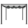 Cenador de jardín con techo retráctil acero antracita 3x3 m de , Carpas y cenadores - Ref: Foro24-4003962, Precio: 385,99 €, ...