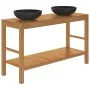 Solid teak wood vanity unit with black marble sinks by vidaXL, bathroom vanities - Ref: Foro24-3058168, Price: 426,07 €, Disc...