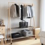 Perchero con estantes y ruedas 132x45,5x155,5 cm bambú von , Kommoden-Organizer und Bar-Kleiderbügel - Ref: Foro24-4008913, P...