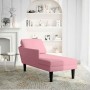 Tumbona con almohada y reposabrazo derecho terciopelo rosa by , Daybeds - Ref: Foro24-4009810, Price: 152,47 €, Discount: %