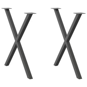 Patas para mesa de comedor en forma de X 2 uds antracita acero by , Table legs - Ref: Foro24-4012918, Price: 57,25 €, Discoun...