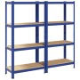 Estanterías de 4 baldas 2 uds madera contrachapada y acero azul von , Industrieregale - Ref: Foro24-4016935, Preis: 71,12 €, ...