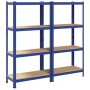 Estanterías de 4 baldas 2 uds madera contrachapada y acero azul von , Industrieregale - Ref: Foro24-4016935, Preis: 71,12 €, ...