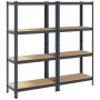 Estante almacenaje 4 niveles 2 uds acero y madera contrachapada von , Industrieregale - Ref: Foro24-4016937, Preis: 66,47 €, ...