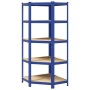 Estantería esquina 5 niveles madera contrachapada y acero azul by , Industrial shelving - Ref: Foro24-4016954, Price: 87,74 €...