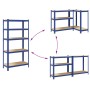 Estantería almacenaje 5 niveles azul madera ingeniería acero by , Industrial shelving - Ref: Foro24-4016949, Price: 48,81 €, ...