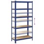 Estantería almacenaje 5 niveles azul madera ingeniería acero by , Industrial shelving - Ref: Foro24-4016949, Price: 48,81 €, ...