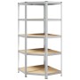 Estantería esquina 5 niveles madera contrachapada y acero plata by , Industrial shelving - Ref: Foro24-4016963, Price: 94,97 ...