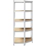 Estantería esquina 5 niveles madera contrachapada y acero plata by , Industrial shelving - Ref: Foro24-4016963, Price: 94,97 ...