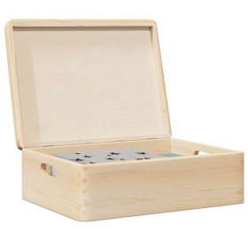 Caja de madera con tapa y asas madera maciza pino 40x30x13 cm von , Aufbewahrungskörbe - Ref: Foro24-4017391, Preis: 32,59 €,...