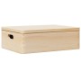 Caja de madera con tapa y asas madera maciza pino 40x30x13 cm by , Storage baskets - Ref: Foro24-4017391, Price: 32,59 €, Dis...