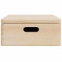 Caja de madera con tapa y asas madera maciza pino 40x30x13 cm by , Storage baskets - Ref: Foro24-4017391, Price: 32,59 €, Dis...