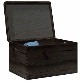 Caja de madera con tapa y asas madera maciza pino 40x30x23 cm von , Aufbewahrungskörbe - Ref: Foro24-4017398, Preis: 47,29 €,...
