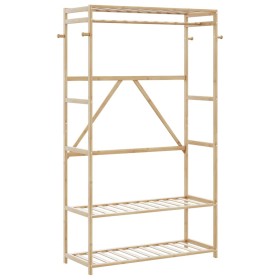 Perchero con estantes bambú 110x40x175 cm von , Kommoden-Organizer und Bar-Kleiderbügel - Ref: Foro24-4008924, Preis: 82,47 €...