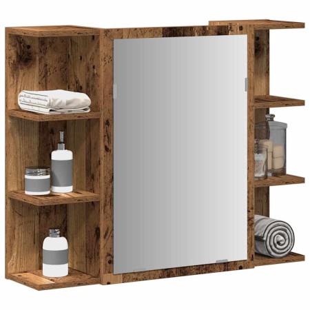 Armario de espejo de baño contrachapada envejecida 80x20,5x64cm by , bathroom vanities - Ref: Foro24-856036, Price: 84,70 €, ...