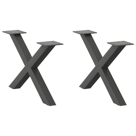 Patas de mesa centro forma X 2uds acero antracita 60x(30-31) cm by , Table legs - Ref: Foro24-4012882, Price: 64,02 €, Discou...