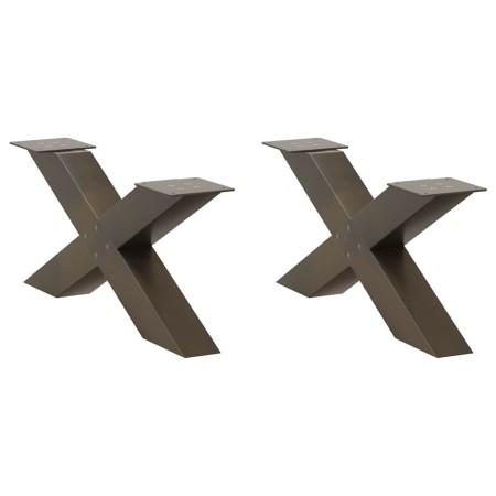 Patas de mesa centro forma X 2uds acero natural 70x(30-31) cm de , Patas para mesas - Ref: Foro24-4012947, Precio: 84,74 €, D...