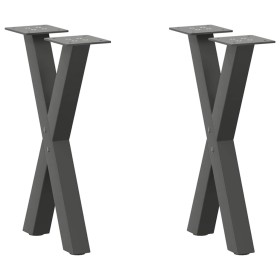 Patas para mesa de centro en forma de X 2 uds antracita acero by , Table legs - Ref: Foro24-4012894, Price: 51,22 €, Discount: %