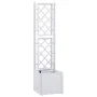 Garden bed with white trellis and automatic irrigation system by vidaXL, Pots and planters - Ref: Foro24-313963, Price: 116,8...