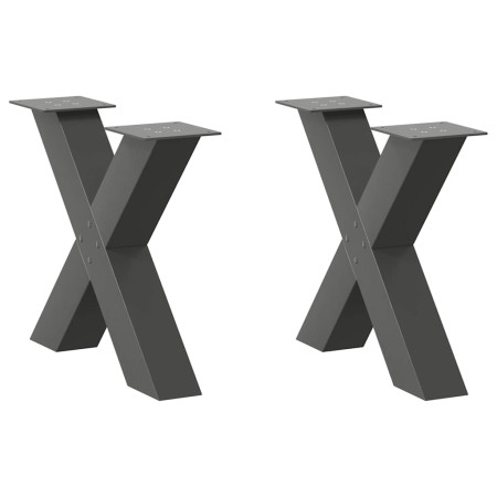 Patas para mesa de centro en forma de X 2 uds antracita acero by , Table legs - Ref: Foro24-4012958, Price: 90,21 €, Discount: %