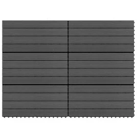 Baldosas de porche 6 uds WPC negro 60x30 cm 1,08 m² de vidaXL, Suelos y moquetas - Ref: Foro24-149029, Precio: 71,80 €, Descu...