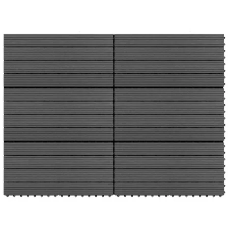 Porch tiles 6 pcs WPC black 60x30 cm 1.08 m² by vidaXL, Floors and carpets - Ref: Foro24-149029, Price: 71,80 €, Discount: %