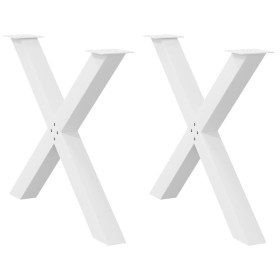 Patas para mesa de comedor en forma de X 2 uds acero blanco de , Patas para mesas - Ref: Foro24-4012985, Precio: 116,20 €, De...