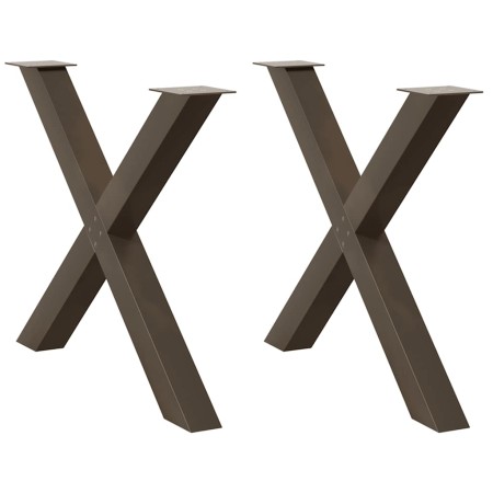 Patas para mesa comedor forma X 2uds acero natural 90x(72-73)cm by , Table legs - Ref: Foro24-4012987, Price: 116,60 €, Disco...