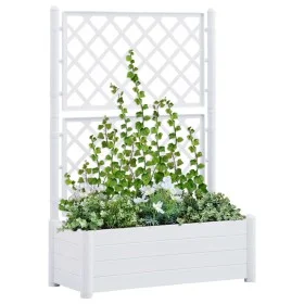 Planter with white PP trellis 100x43x142 cm by vidaXL, Pots and planters - Ref: Foro24-313983, Price: 136,32 €, Discount: %